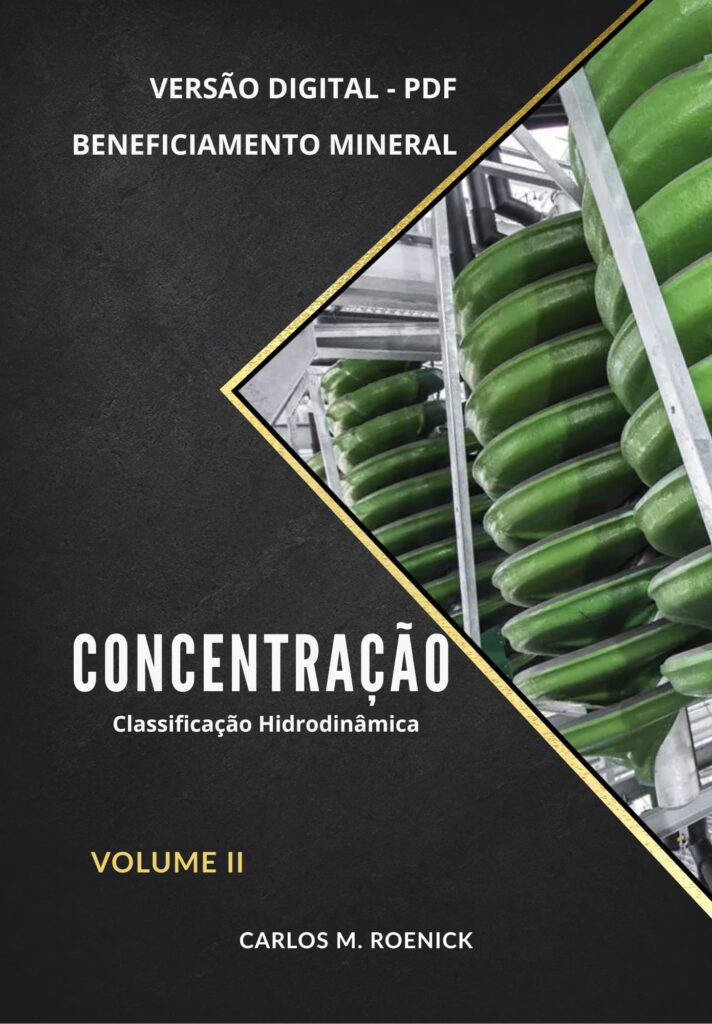 Capa do PDF de Beneficiamento Mineral – Volume II – Concentração (Classificação Hidrodinâmica), de Carlos M. Roenick.